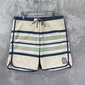 Katin Board Shorts men's 36 Custom Surf Trunks 7.5" Inseam Unlined Striped Beach